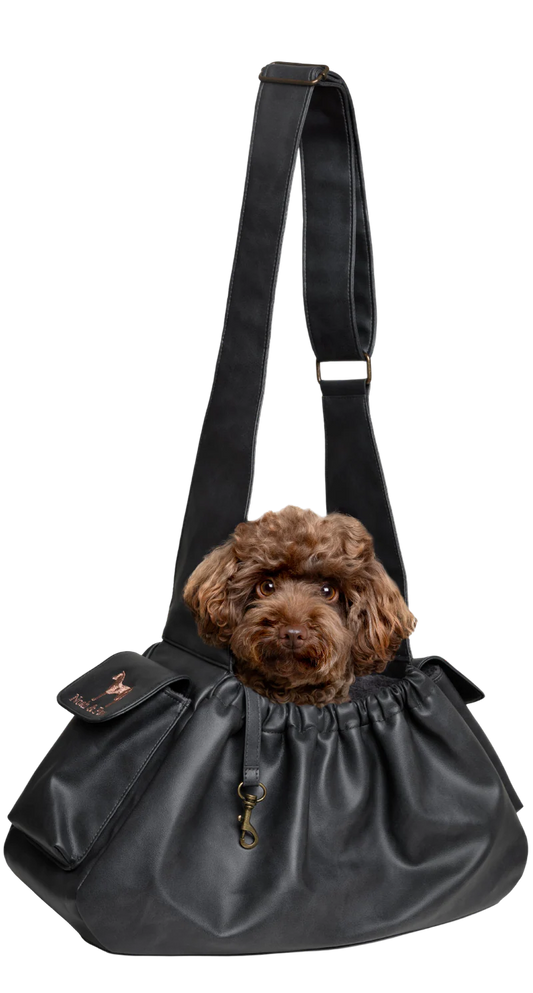 Vegan Leather Pet sling Carrier, Ruffle Style