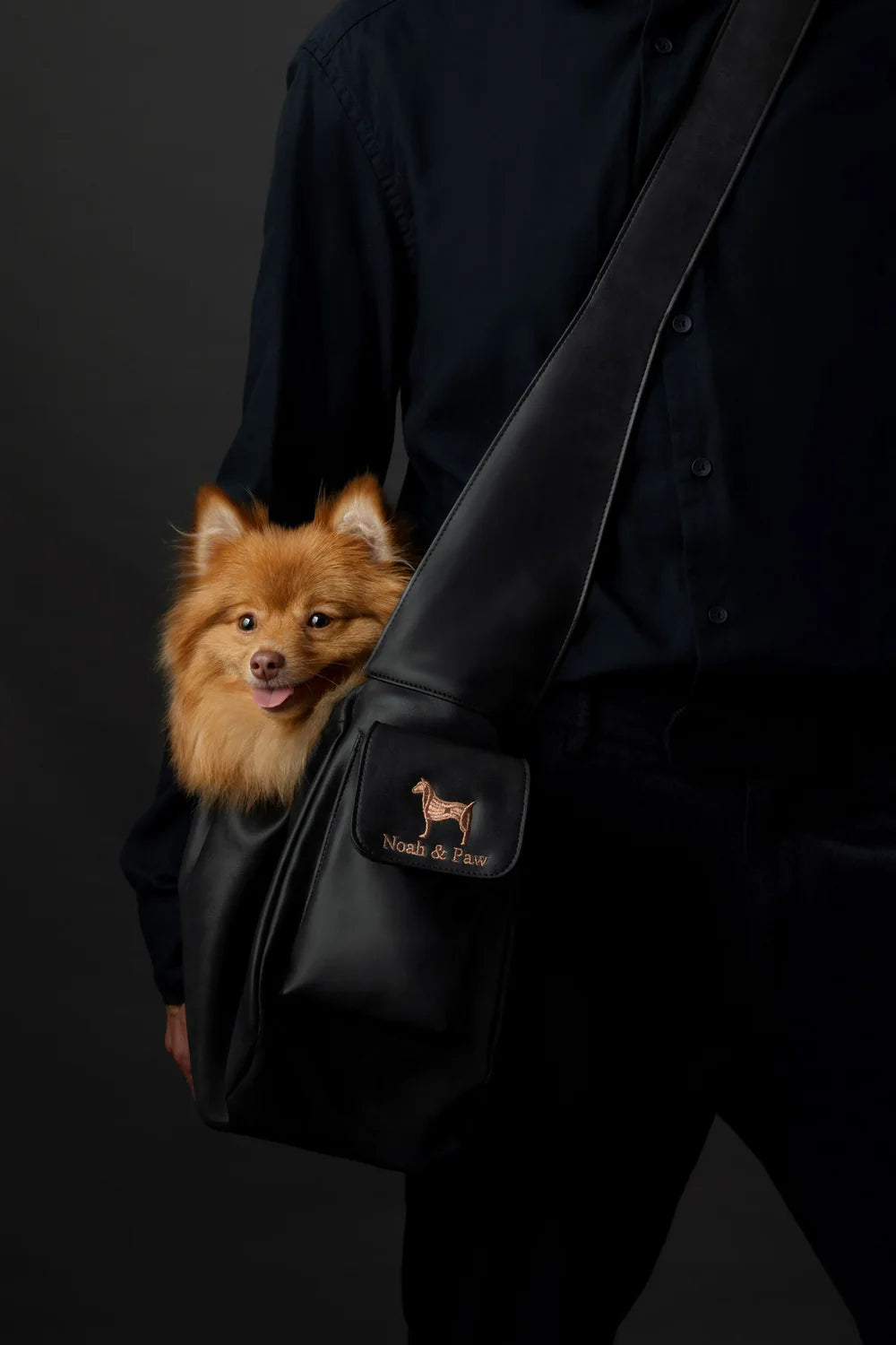 Vegan Leather Pet sling Carrier, Ruffle Style