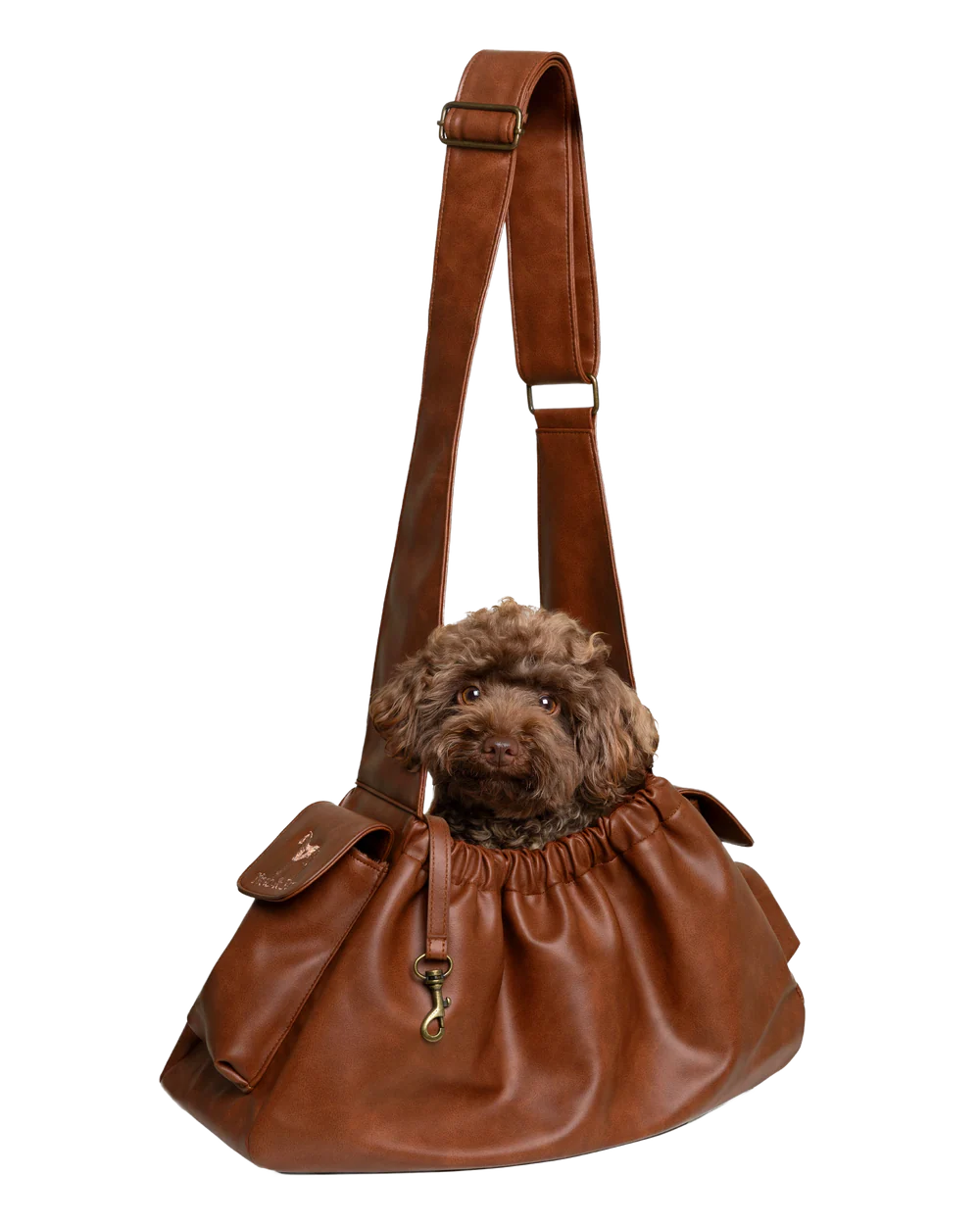 Vegan Leather Pet sling Carrier, Ruffle Style