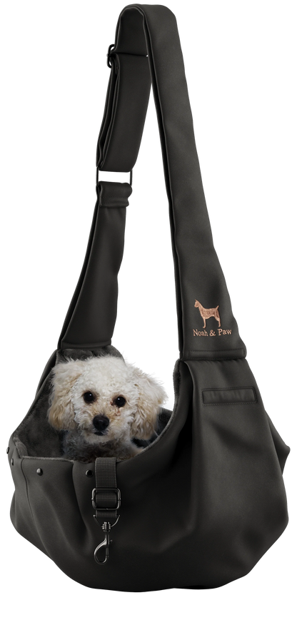 Snap Style Dog Sling Carrier - Black Twill