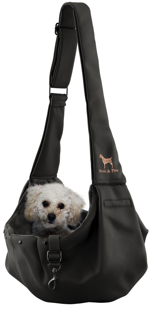 Snap Style Dog Sling Carrier - Black Twill