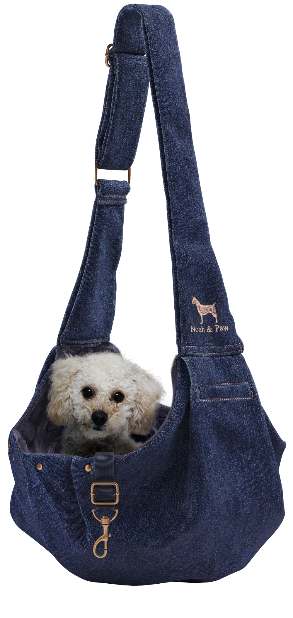 Premium Denim Pet sling Carrier, Snap Style, Black