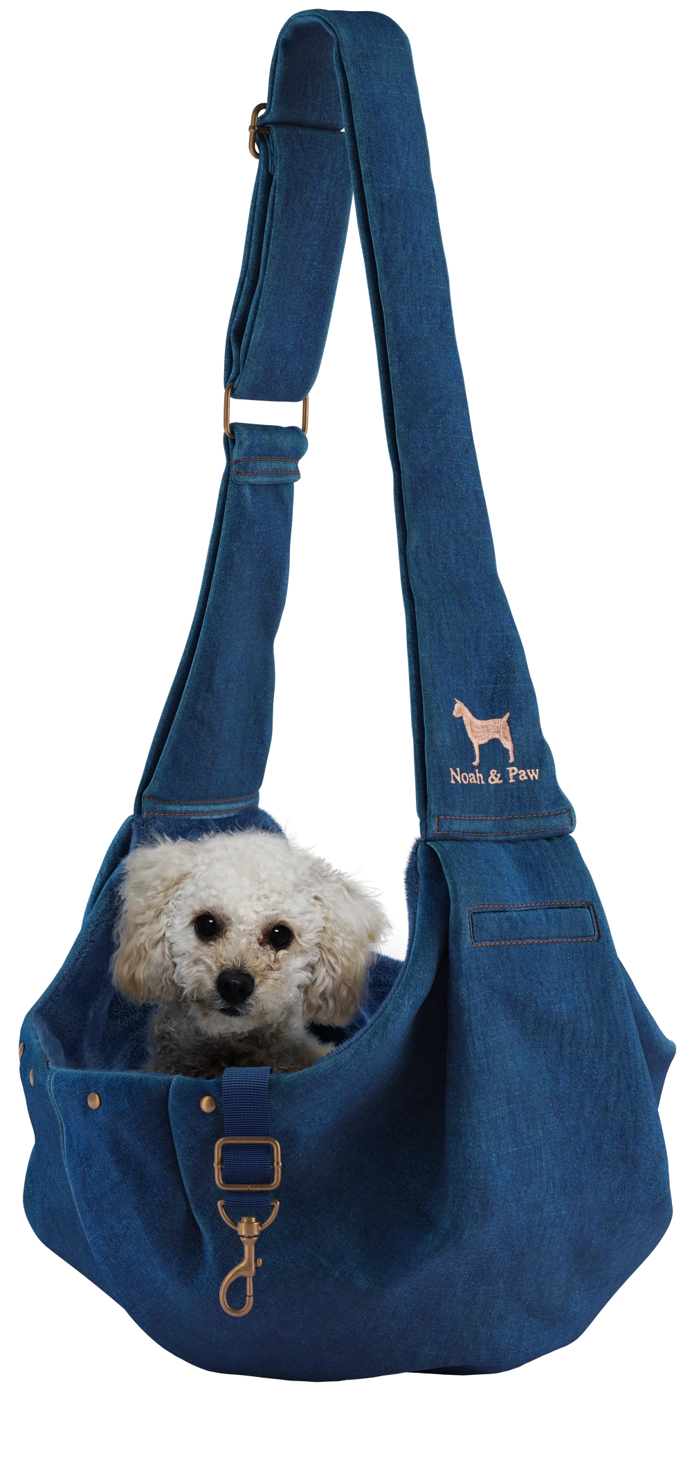 Premium Denim Pet sling Carrier, Snap Style, Black