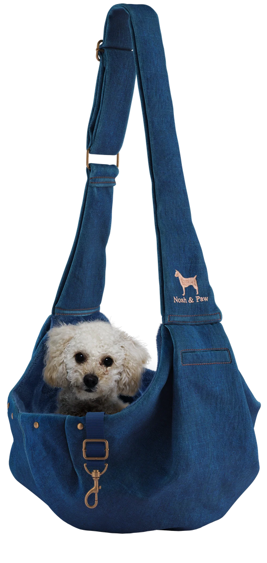 Premium Denim Pet sling Carrier, Snap Style, Black
