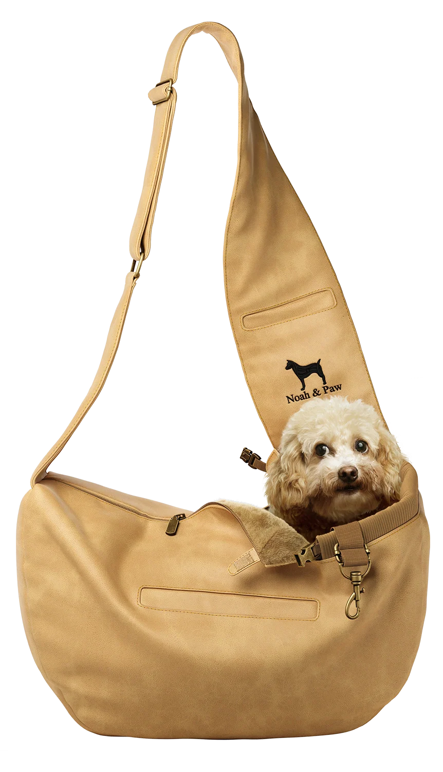 Zipper Style Dog Sling Carrier - Beige