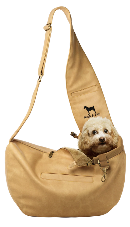Zipper Style Dog Sling Carrier - Beige