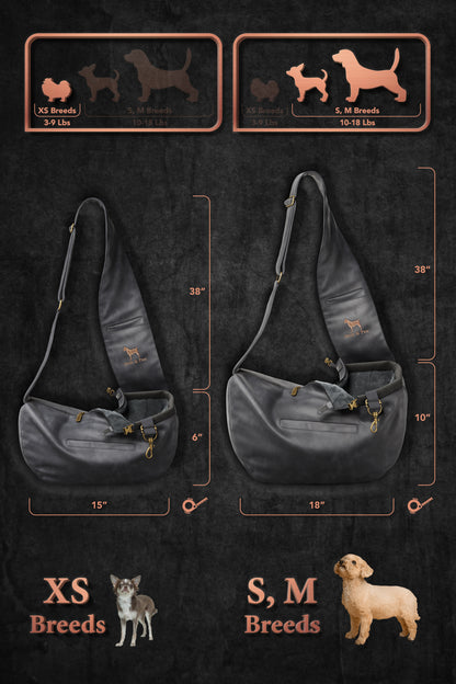 Vegan Leather Pet sling Carrier 3x Safety