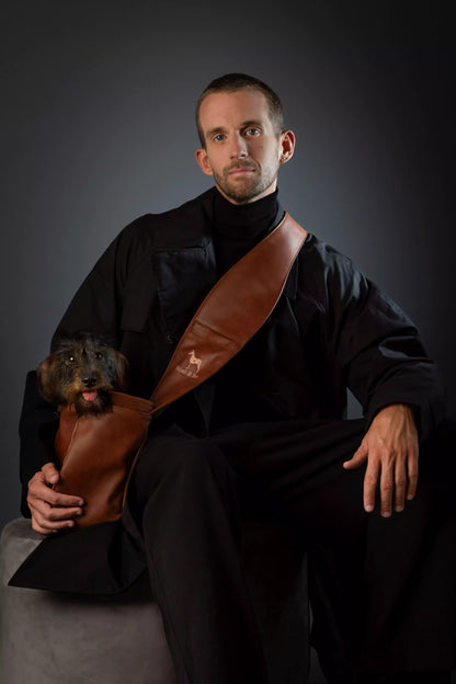 Vegan Leather Pet sling Carrier 3x Safety