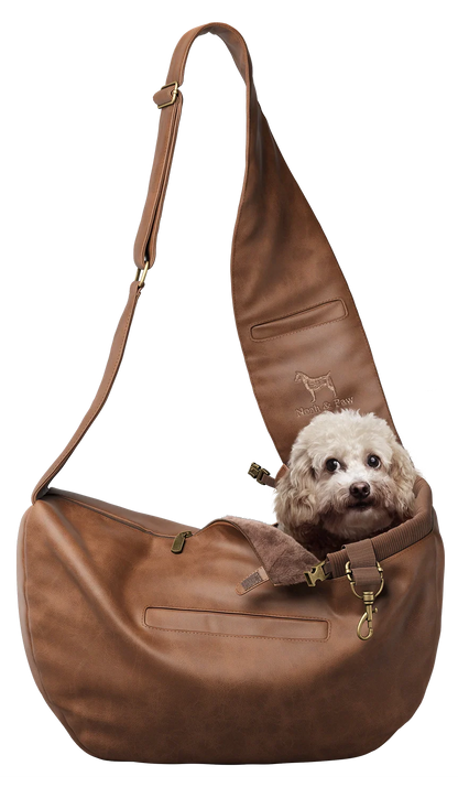 Zipper Style Dog Sling Carrier - Brown
