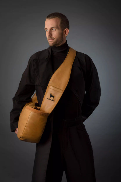 Vegan Leather Pet sling Carrier 3x Safety