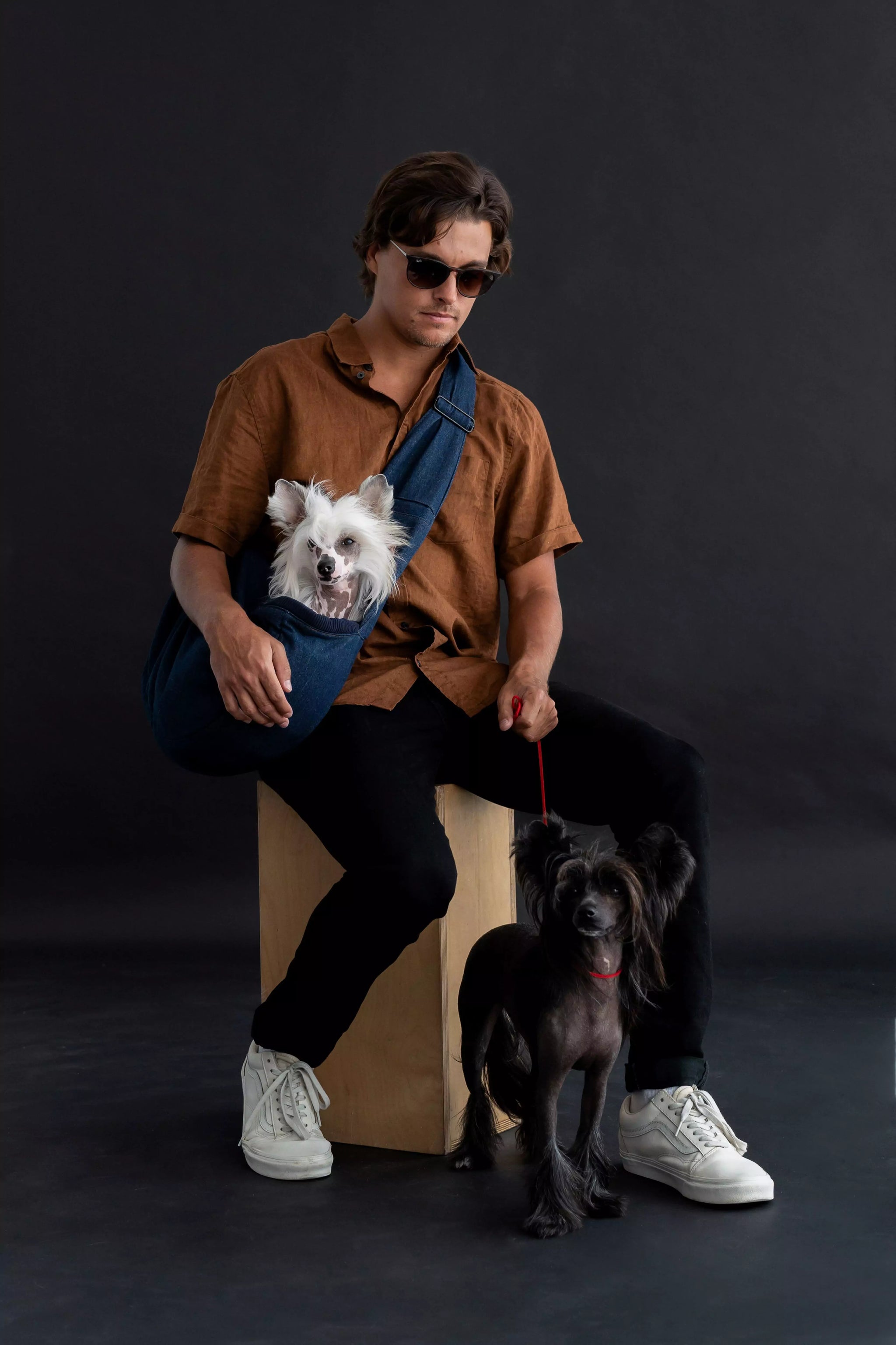 Premium Denim Pet sling Carrier 3x Safety