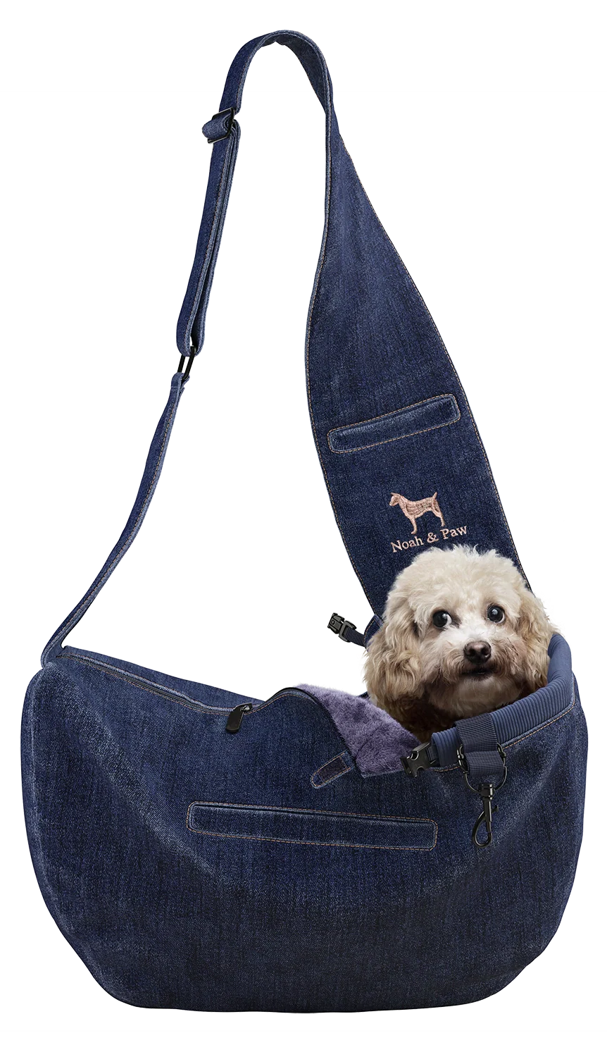 Zipper Style Dog Sling Carrier - Dark Blue Denim