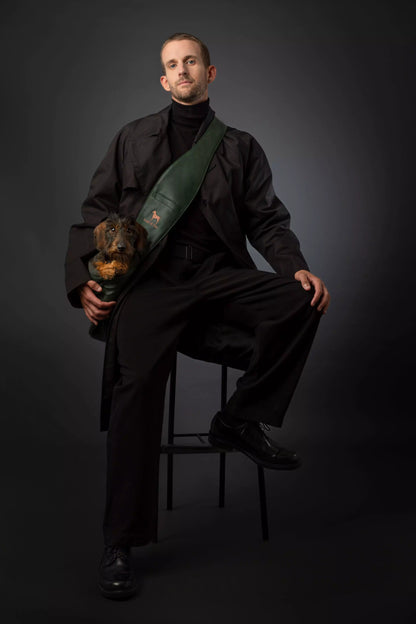 Vegan Leather Pet sling Carrier 3x Safety