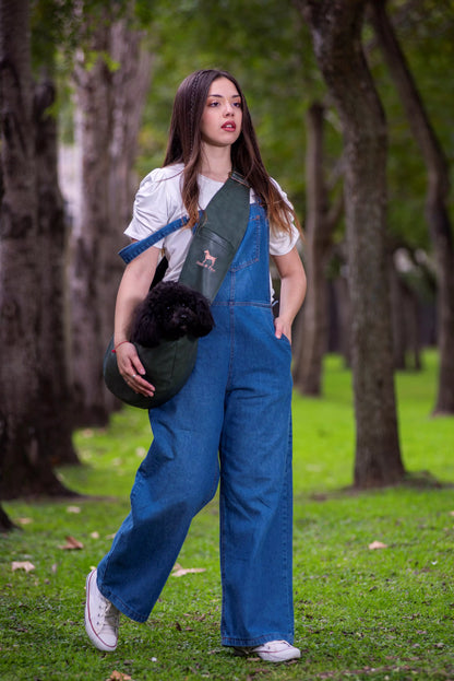 Vegan Leather Pet sling Carrier 3x Safety