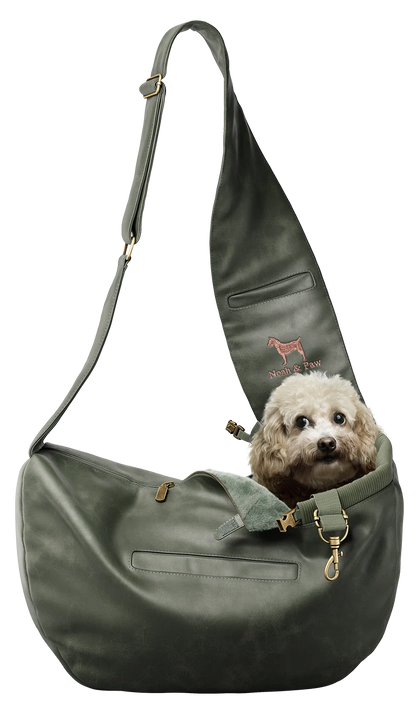 Zipper Style Dog Sling Carrier - Dark Green