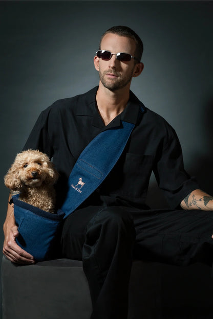Premium Denim Pet sling Carrier 3x Safety