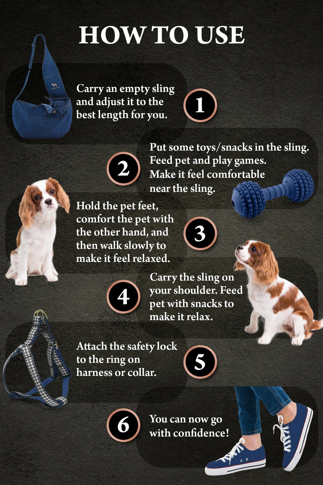 Premium Denim Pet sling Carrier 3x Safety