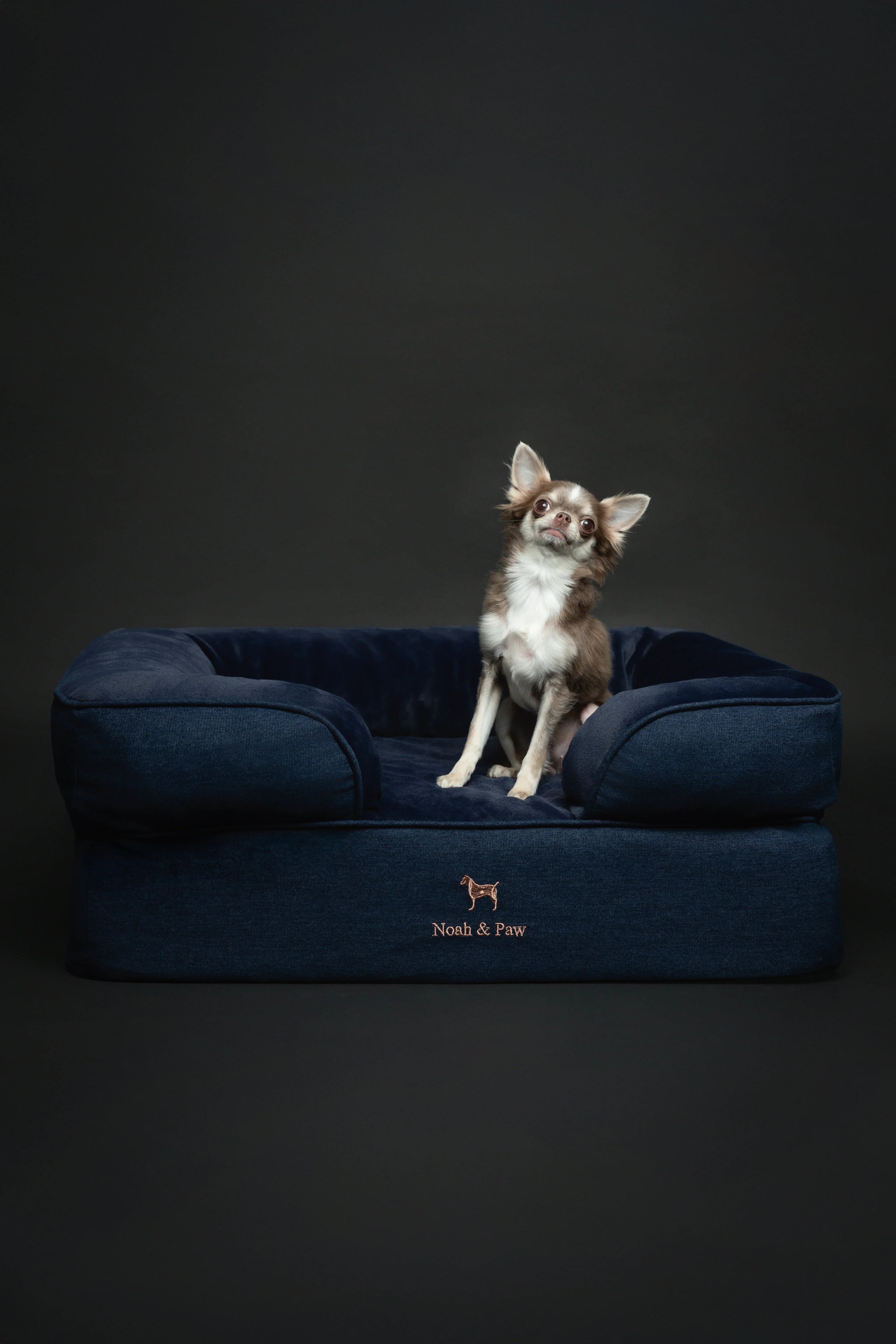 Denim Orthopedic Pet Bed, Memory Foam, Infused with Cooling Gel