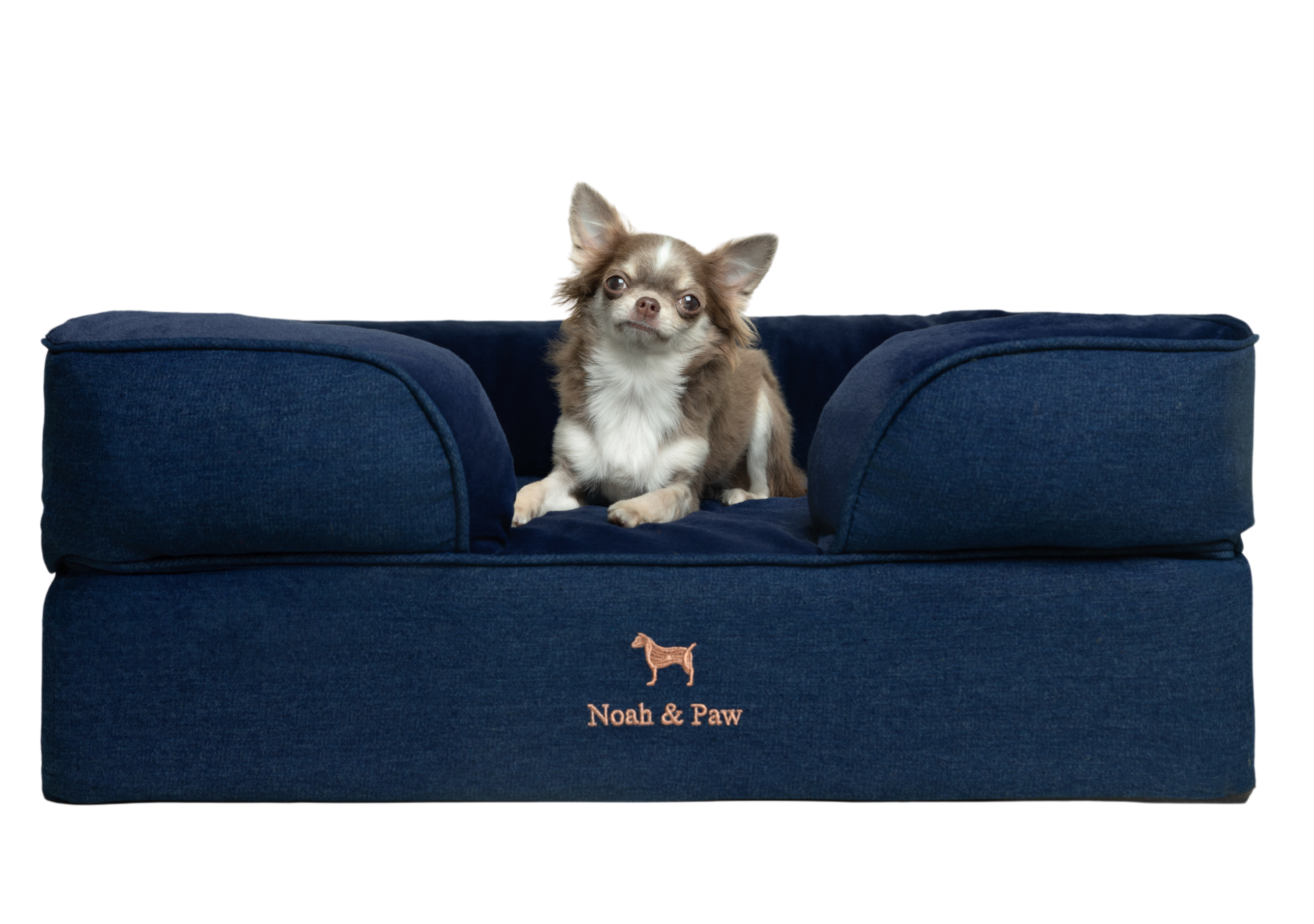 Denim, Orthopedic Pet Bed, Sofa Style - Dark Blue - M