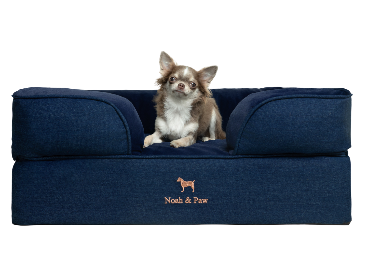 Denim, Orthopedic Pet Bed, Sofa Style - Dark Blue - M