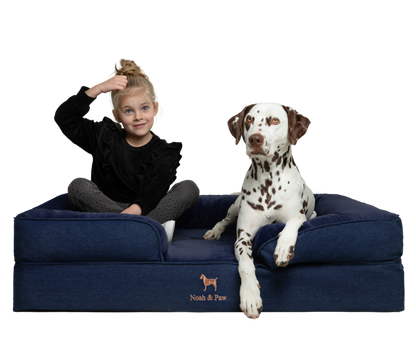 Denim, Orthopedic Pet Bed, Sofa Style - Dark Blue - XL