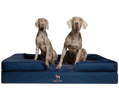 Denim, Orthopedic Pet Bed, Sofa Style - Dark Blue - XXL