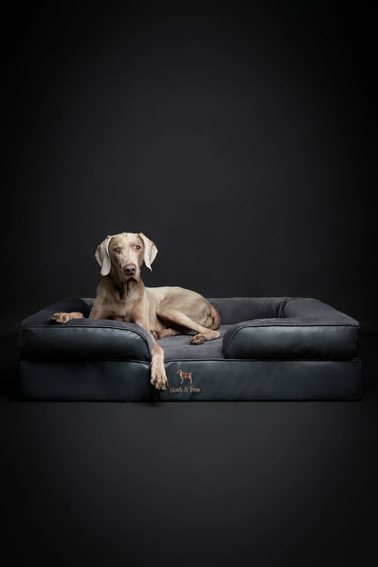 Faux Leather, Orthopedic Pet Bed, Eggshell Memory Foam, Infused with Cooling Gel, Sofa Style