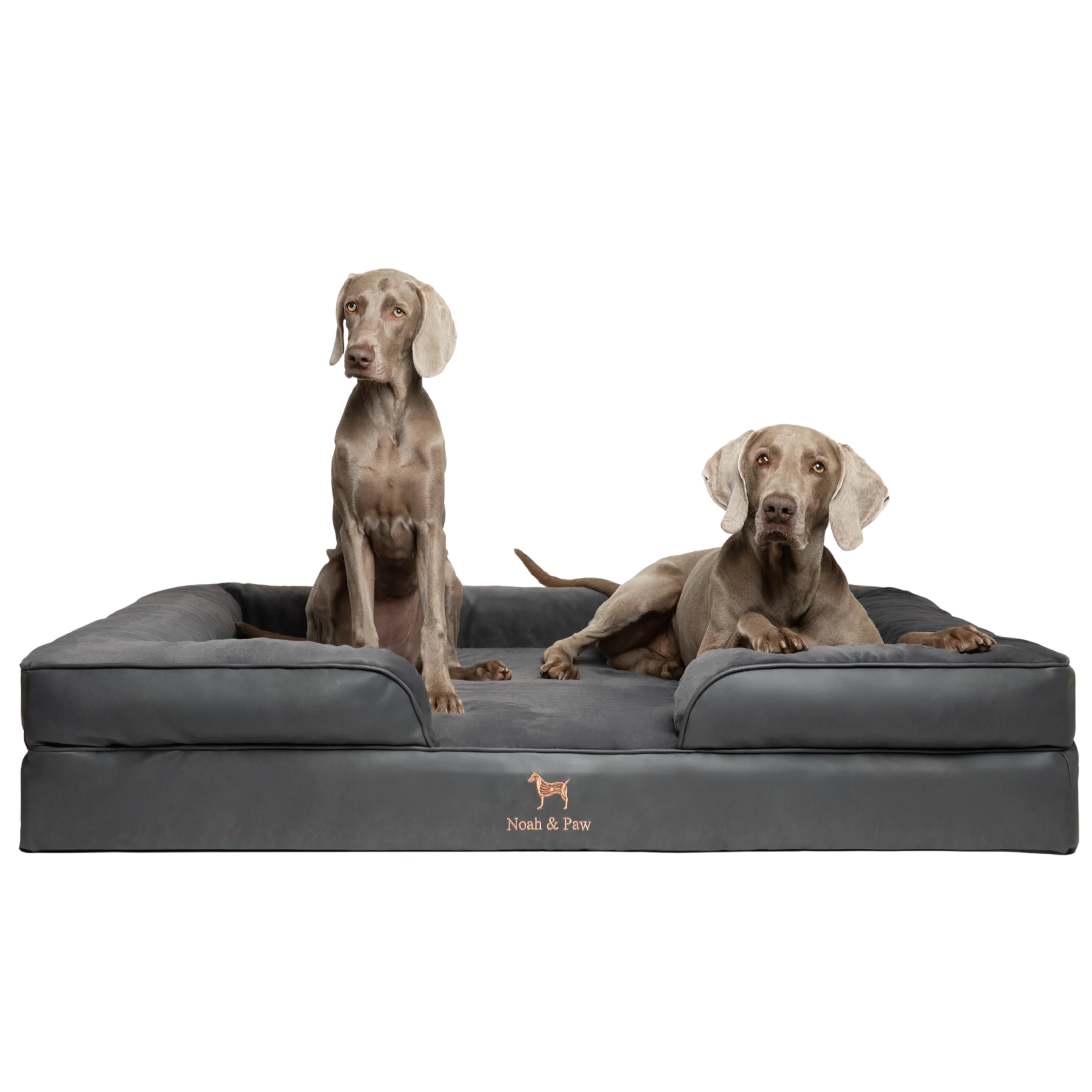 Orthopedic Faux Leather Pet Bed Sofa Style - Black - XXL