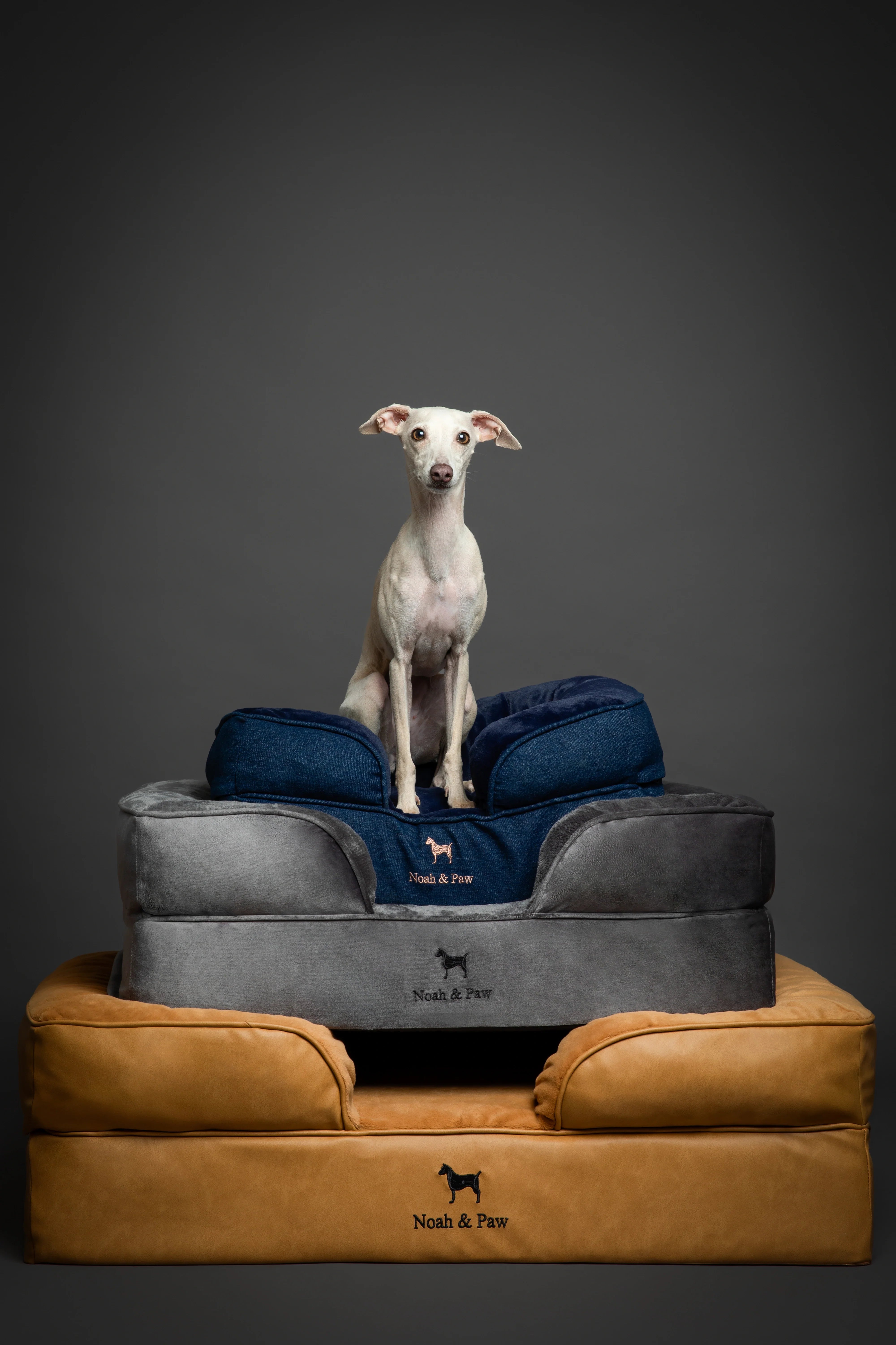 Faux Leather, Orthopedic Pet Bed, Eggshell Memory Foam, Infused with Cooling Gel, Sofa Style