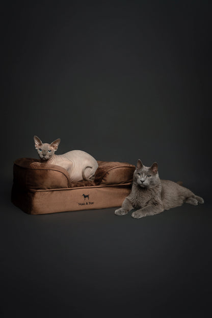 Velvet Orthopedic Pet Bed, Memory Foam, Infused with Cooling Gel