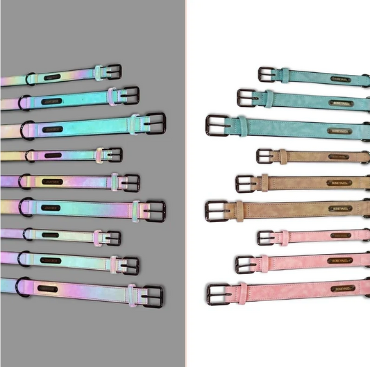 Lumi-Leather Collar - Pink