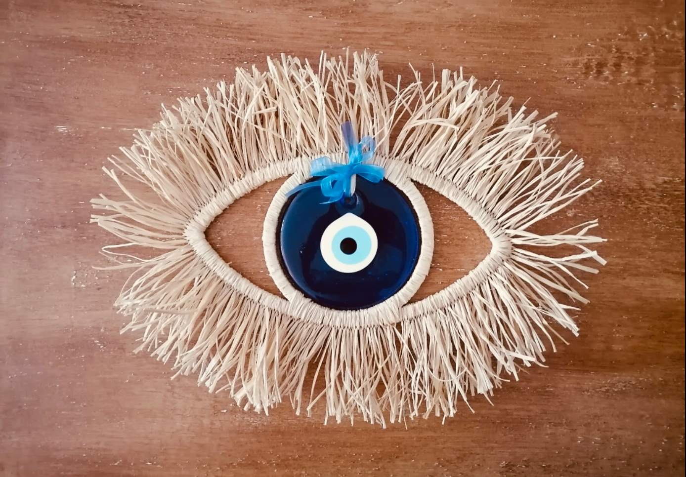 Glass evil eye wall decor | Blue multi