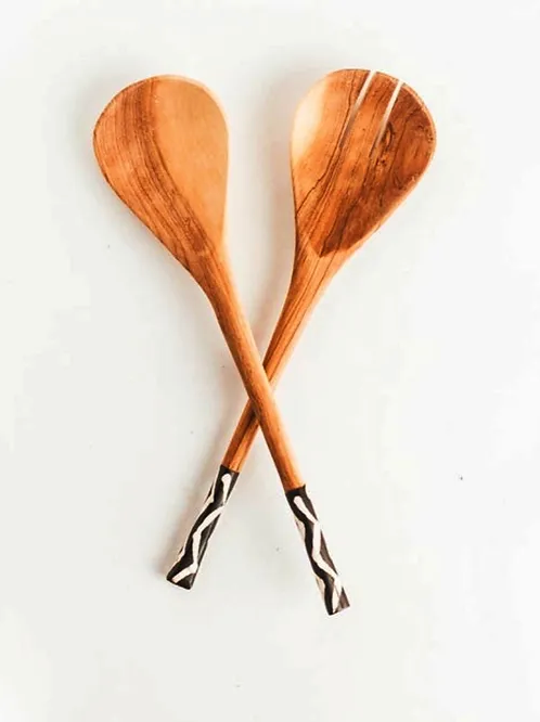 Rosewood Salad Spoons