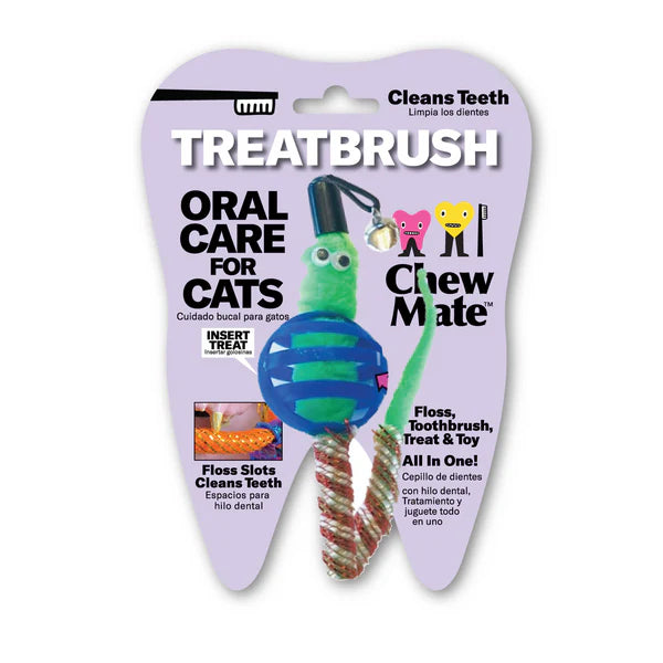 Oral Care Floss & Treat Toothbrush Toy for Cats (Box of 30)
