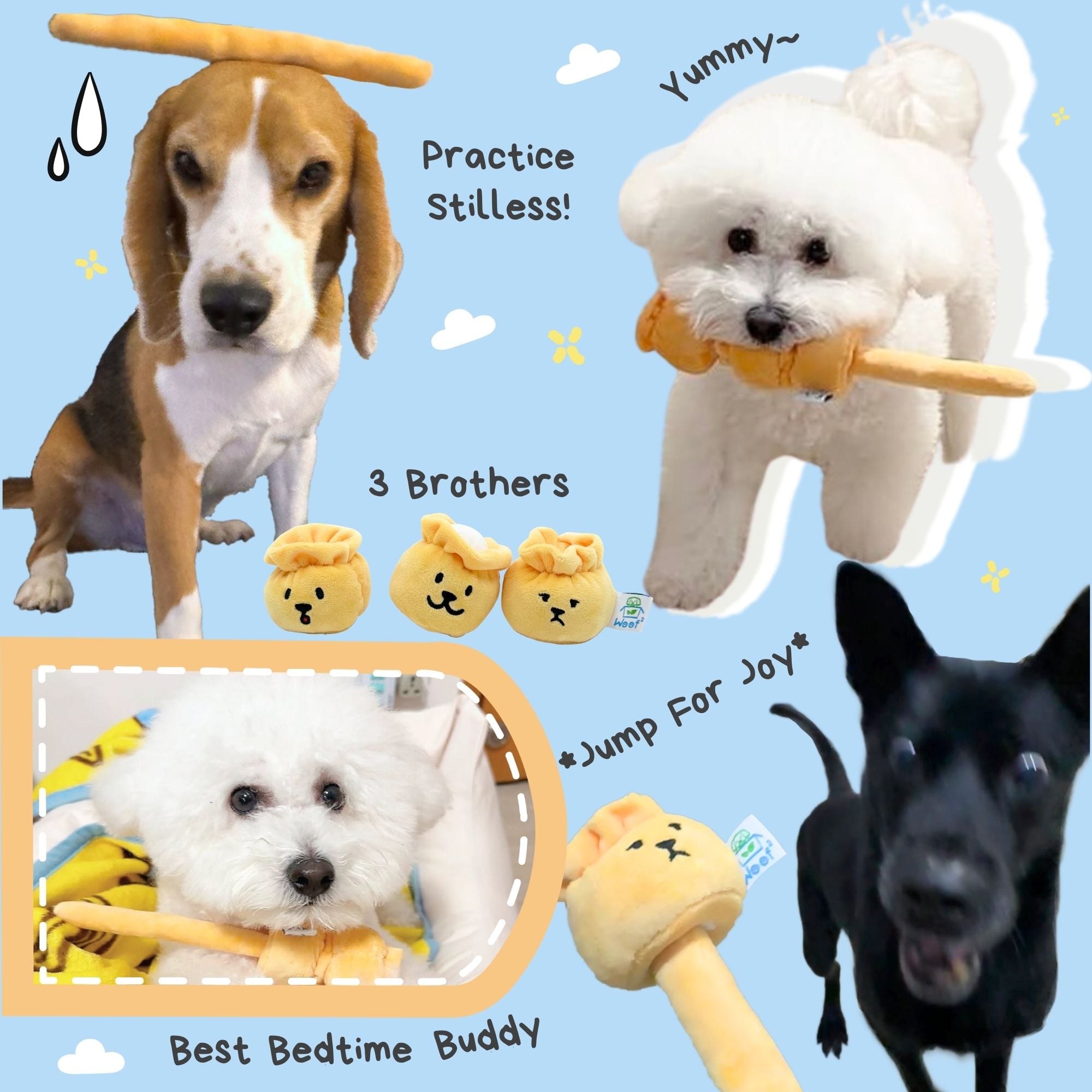 Woof² Siu Mai Brothers Pet Toy