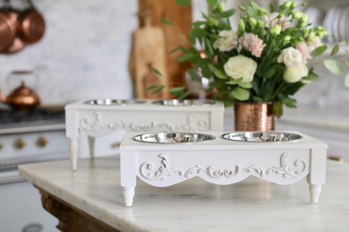 French Chic Elevated Pet Bowl / Feeder