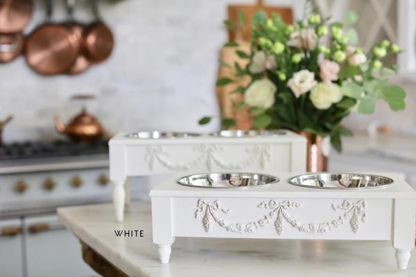 Rose Swag Elevated Pet Bowl / Feeder