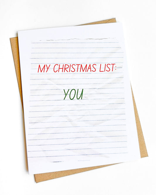 Christmas List Cute Holiday Card Romantic Christmas Card