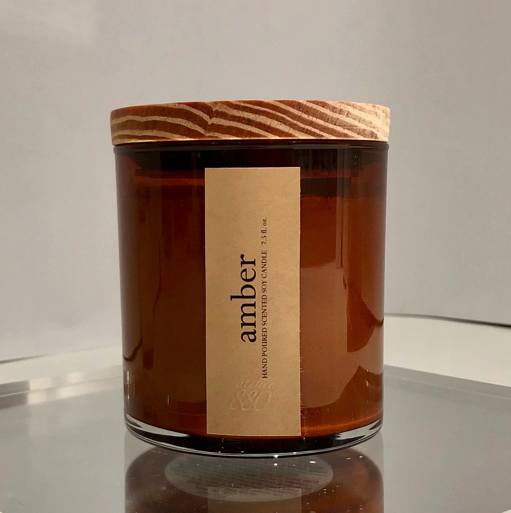 Amber scented candle