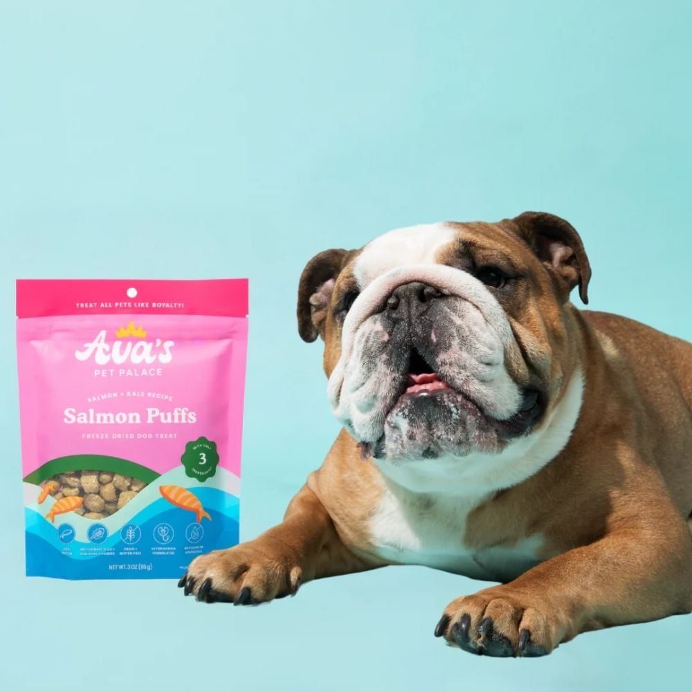 Ava's Pet Palace Freeze Dried Dog Treats - Salmon Puffs ( 6-Pack on Hanging Clip Strips )