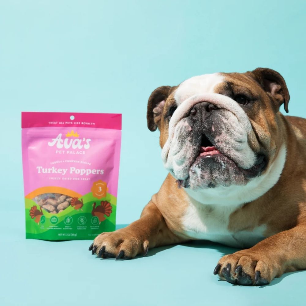Ava's Pet Palace Freeze Dried Dog Treats - Turkey Poppers ( 6-Pack on Hanging Clip Strips )