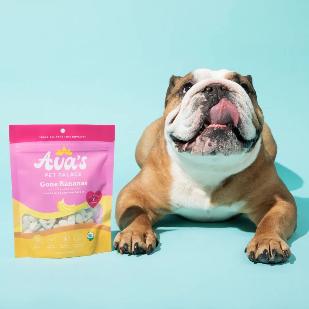 Ava's Pet Palace Organic Baked Dog Treats - Gone Bananas ( 6-Pack on Hanging Clip Strips )