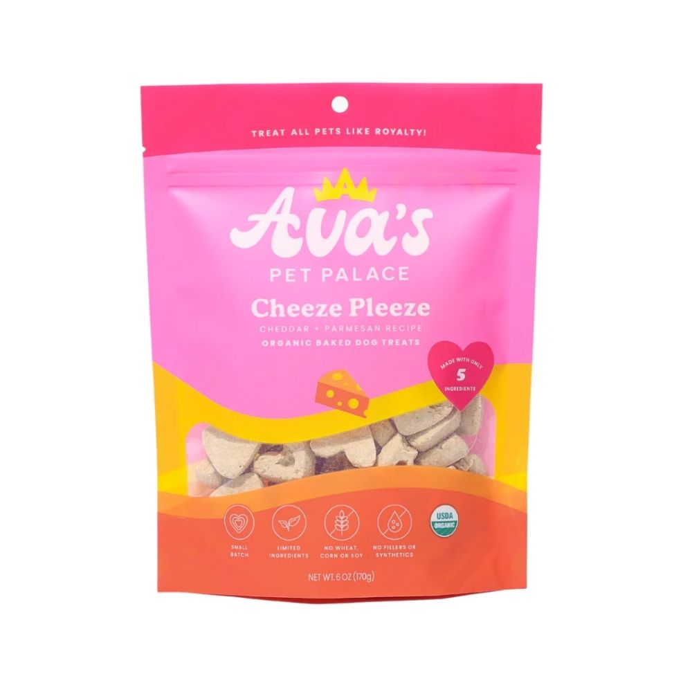 Ava's Pet Palace Organic Baked Dog Treats - Cheeze Pleeze (6-Pack on Hanging Clip Strips)