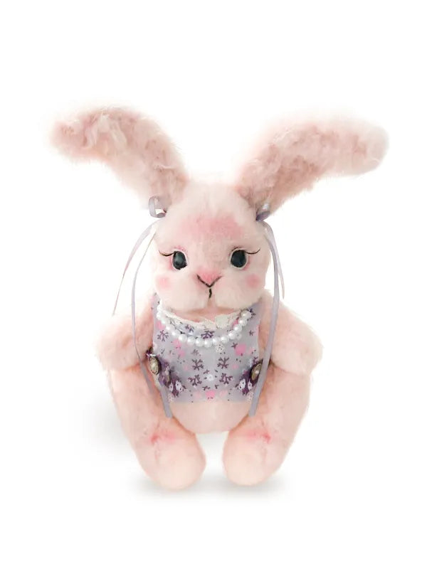 Handcrafted Jointed Doll – Pearl Necklace Bunny