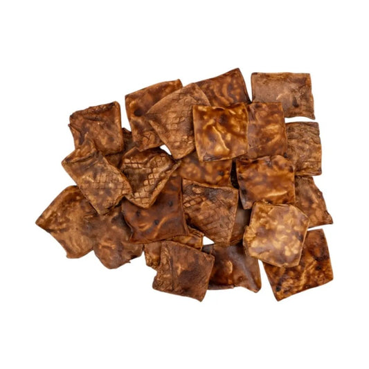 Beef Cheek Chips Dog Treats – BBQ Basted, 4”x4” All-Natural Chews (25-Count)