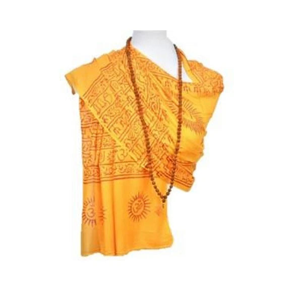 OM Hand Block Bhakti Yoga Prayer Sanskrit Hindu Mantra Shawl