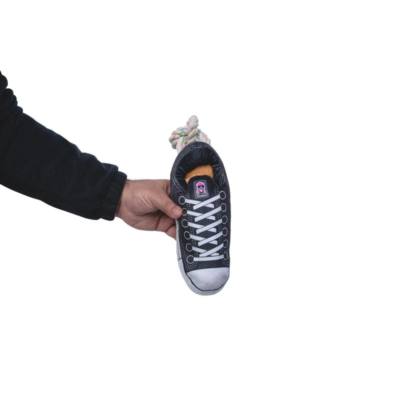 Squeaking Comfort Plush Sneaker Dog Toy - Black