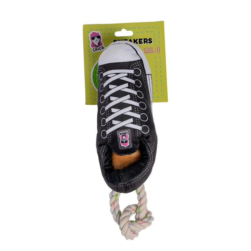 Squeaking Comfort Plush Sneaker Dog Toy - Black