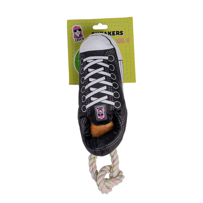 Squeaking Comfort Plush Sneaker Dog Toy - Black