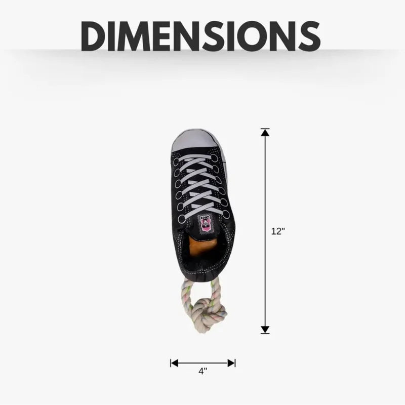 Squeaking Comfort Plush Sneaker Dog Toy - Black